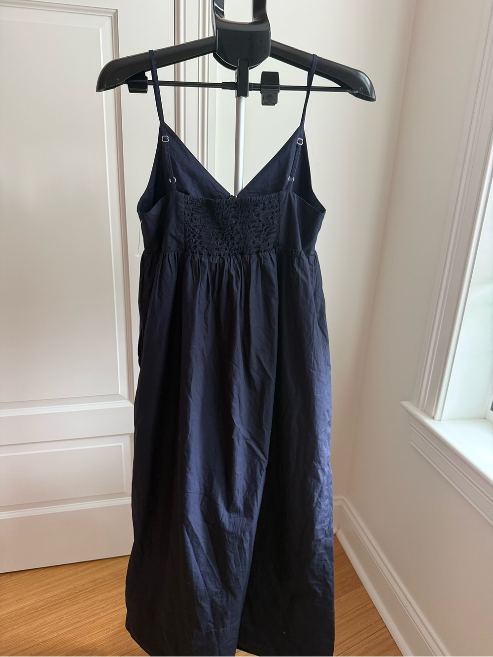 Quince Navy Tiered Spaghetti-Strap Maxi Dress